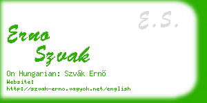 erno szvak business card