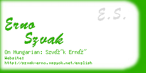 erno szvak business card